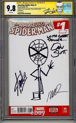 Amazing Spider-man #1 Cgc Ss 9.8 Stan Lee Sketch With Great Power Par Dan Slott