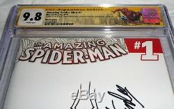 Amazing Spider-man # 1 Cgc Ss Sketch Signature Stan Lee John Romita Blank Cover