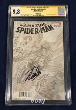Amazing Spider-man #1 Ross Sketch Variante Cgc 9.8 Signé Par Stan Lee Le 11/4/18