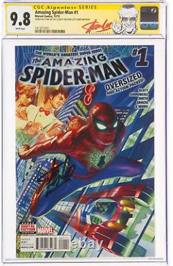 Amazing Spider-man #1 Signé Ss Stan Lee 93birthday Cgc 9.8 2015 Couverture Alex Ross