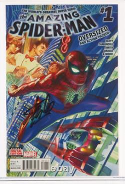 Amazing Spider-man #1 Signé Ss Stan Lee 93birthday Cgc 9.8 2015 Couverture Alex Ross