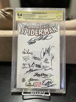 Amazing Spider-man #1 Signé Stan Lee 17 Sigs Cbcs 9,4 Un D'un Genre