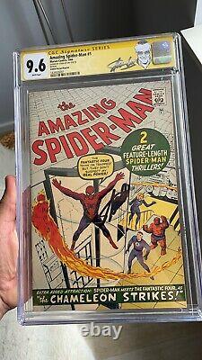 Amazing Spider-man #1 Signé Stan Lee Cgc 9,6 Ss 1966 Golden Record 1/12 Comte
