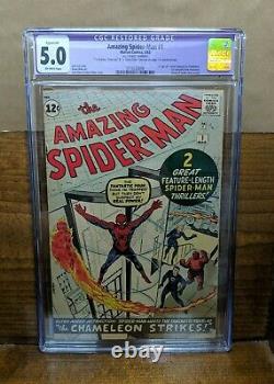 Amazing Spider-man #1 (marvel 1963) Stan Lee Steve Ditko Cgc 5.0 Restauré Signé
