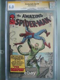 Amazing Spider-man #20 Cgc 6.0 Ss Signé Stan Lee Origine & 1ère Application Scorpion