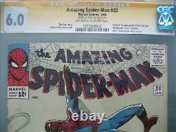 Amazing Spider-man #20 Cgc 6.0 Ss Signé Stan Lee Origine & 1ère Application Scorpion
