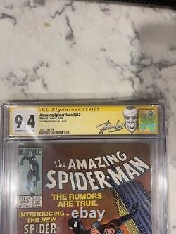 Amazing Spider-man #252 Cgc 9.4 Signé Stan Lee Kiosque À Journaux Costume Noir