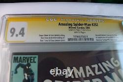 Amazing Spider-man #252 Cgc 9.4 (marvel) Signé Stan Lee