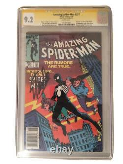 Amazing Spider-man 252 Cgc Ss 9.2 Signé Stan Lee Kiosque À Journaux Premier Costume Noir