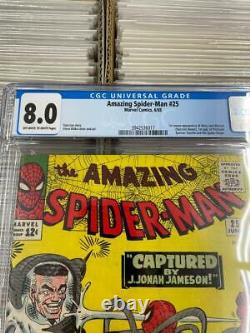 Amazing Spider-man #25 Cgc 8.0 1er Cameo Mary Jane Stan Lee