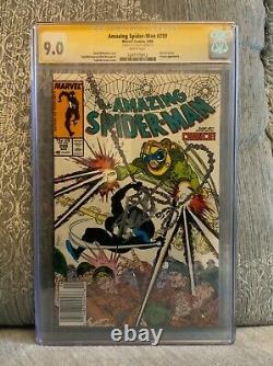 Amazing Spider-man 299 Cgc 9.0 Ss Stan Lee Kiosque À Journaux! 1ère Application Cameo De Venom Wp
