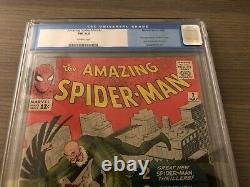 Amazing Spider-man # 2 Cgc Fn 6.0 Off White 1er Vulture Stan Lee Old Label