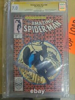 Amazing Spider-man #300 Cgc Ss 7.0 Signé Par Stan Lee Bd 1988 1er Venin