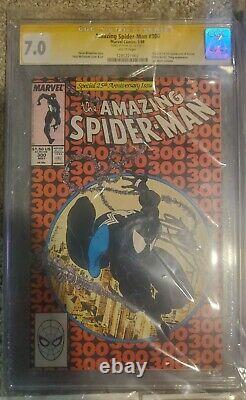 Amazing Spider-man #300 Cgc Ss 7.0 Signé Par Stan Lee Bd 1988 1er Venin