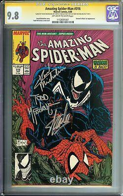 Amazing Spider-man #316 Cgc 9.8 Signé 3x Stan Lee 1st Venom Cover 1989 Mcu