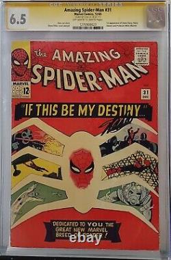 Amazing Spider-man #31 Cgc 6.5 Ss Signé Stan Lee 1er Gwen Stacy Harry Osborn