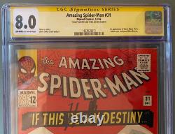 Amazing Spider-man #31 Cgc 8.0 Ss Signature Series Stan Lee! C'est Hulk! Gwen Stacy