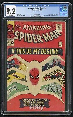 Amazing Spider-man #31 Cgc 9.2 Pages Blanches (marvel 12/65) 1ère Application Gwen Stacy