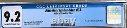 Amazing Spider-man #33 (1966) Cgc 9.2 - O/w Aux Pages Blanches Stan Lee & Ditko