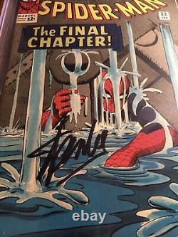 Amazing Spider-man #33 Signé Par Stan Lee Cgc Classé 8.5 Marvel Comic Ditko