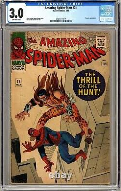 Amazing Spider-man #34 Cgc 3.0 Hors Blanc Pages 1966