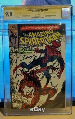 Amazing Spider-man # 361 Cgc 9.8 4x Signé Stan Lee Bagley Romita Defalco Carnage