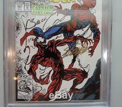 Amazing Spider-man 361 Cgc 9.8 Signé Ss Stan Lee Et Mark Bagley Carnage Venom