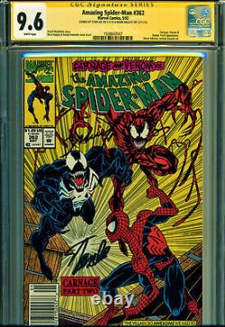 Amazing Spider-man #362 Cgc 9.6 2x Signé Par Stan Lee & M Bagley! Tous Les Kiosques À Journaux