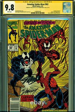 Amazing Spider-man #362 Cgc 9.8 Ss 2x Signé Par Stan Lee & M Bagley Kiosque À Journaux