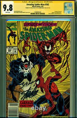Amazing Spider-man #362 Cgc 9.8 Ss 2x Signé Par Stan Lee & M Bagley Kiosque À Journaux