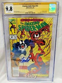 Amazing Spider-man #362 Cgc 9.8 Ss Signé Par Stan Lee Venom Carnage Newsstand
