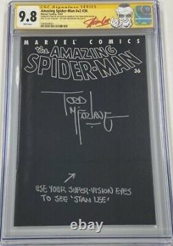 Amazing Spider-man #36 Inscription Todd Mcfarlane Signé Stan Lee Cgc 9,8 Ss 1/1