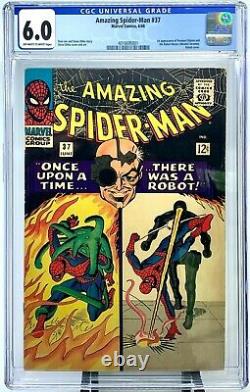 Amazing Spider-man 37 Cgc Graded 6.0 1st Norman Osborn Comic 1966 Nouveau Cas De Clear