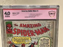 Amazing Spider-man 3 Cbcs 4.0 Pas Cgc (1ère App Doctor Octopus) Stan Lee Signé