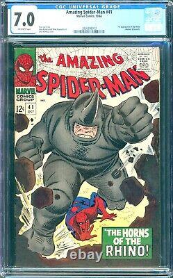 Amazing Spider-man #41 (1966) Cgc 7.0 - 1ère Application Rhino. Stan Lee & John Romita