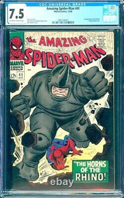 Amazing Spider-man #41 (1966) Cgc 7.5 - O/w À Blanc Pgs 1er Rhino Apparence