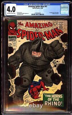 Amazing Spider-man 41 Cgc 4.0 Oww Première Apparition Du Rhino 1966