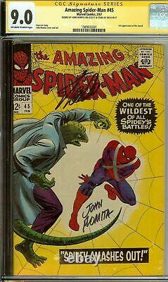 Amazing Spider-man #45 Signé Stan Lee & John Romita Cgc 9,0 Nm