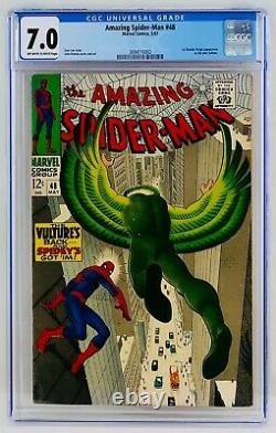 Amazing Spider-man #48 Cgc 7.0 Première Nouvelle Apparition Vulture 1ère Clé Asm 1967