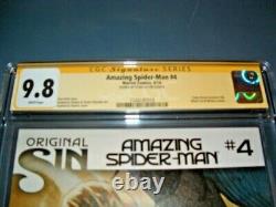 Amazing Spider-man #4 Cgc 9.8 Nm 1er Silk/cindy Moon Signé Stan Lee