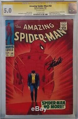 Amazing Spider-man # 50 Cgc 5.0 Ss Signé Stan Lee 1er Kingpin