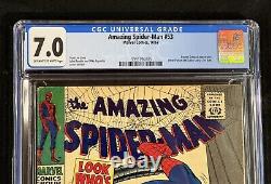 Amazing Spider-man #53 Cgc 7.0 John Romita Stan Lee 1ère Date De Peter Et Gwen