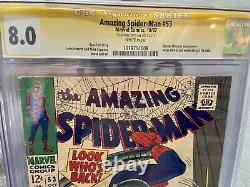 Amazing Spider-man #53 Cgc 8.0 Signé Stan Lee Pages Blanches Signature Parfaite