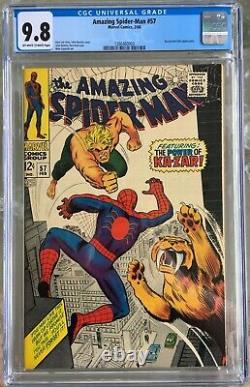 Amazing Spider-man #57 (1968) Cgc 9.8 - O/w To White Pgs Stan Lee John Romita