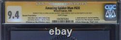 Amazing Spider-man 600 Cgc 9,4 Ss Dynamic Forces Variante 4x Signé Par Stan Lee+3