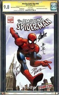 Amazing Spider-man #642 Nycc Cgc Ss 9.8 Signé Stan Lee John Romita Sr Jr Waid