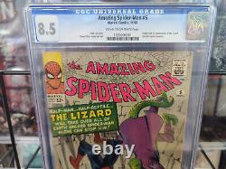 Amazing Spider-man #6 (1963) Cgc Grade 8.5 1ère Apparition Du Lézard