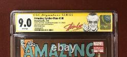 Amazing Spider-man 700 Cgc 9.0 Signé Full Name & Sketch Par Stan Lee Le 94 B-day