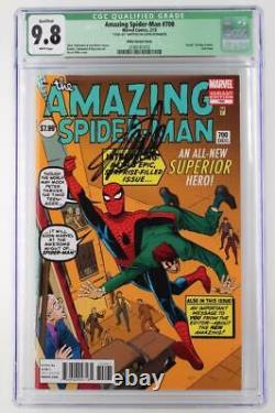 Amazing Spider-man #700 Cgc 9,8 Nm/mt -marvel Ditko Variant Signé Par Stan Lee