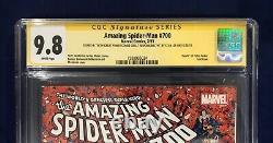 Amazing Spider-man 700 Garcin Cgc 9.8 Signé Et Inscribé Par Stan Lee Le 10/23/18